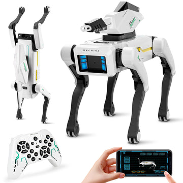 Dingdongwu Shoot Robot Dog - Interactive Stem Pet With Voice Control, 30+ Actions & App Programming, Durable Design For Kids Age