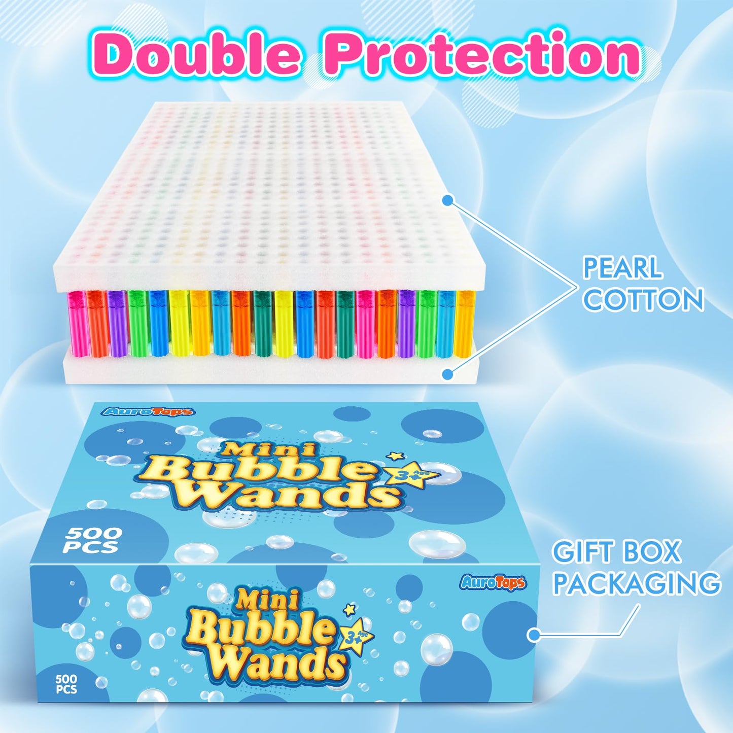 500 Pcs Mini Bubble Wands,Bubble Party Favors Assortment Toys For Kids,Themed Birthday, Halloween, Goodie Bags, Carnival Prizes,