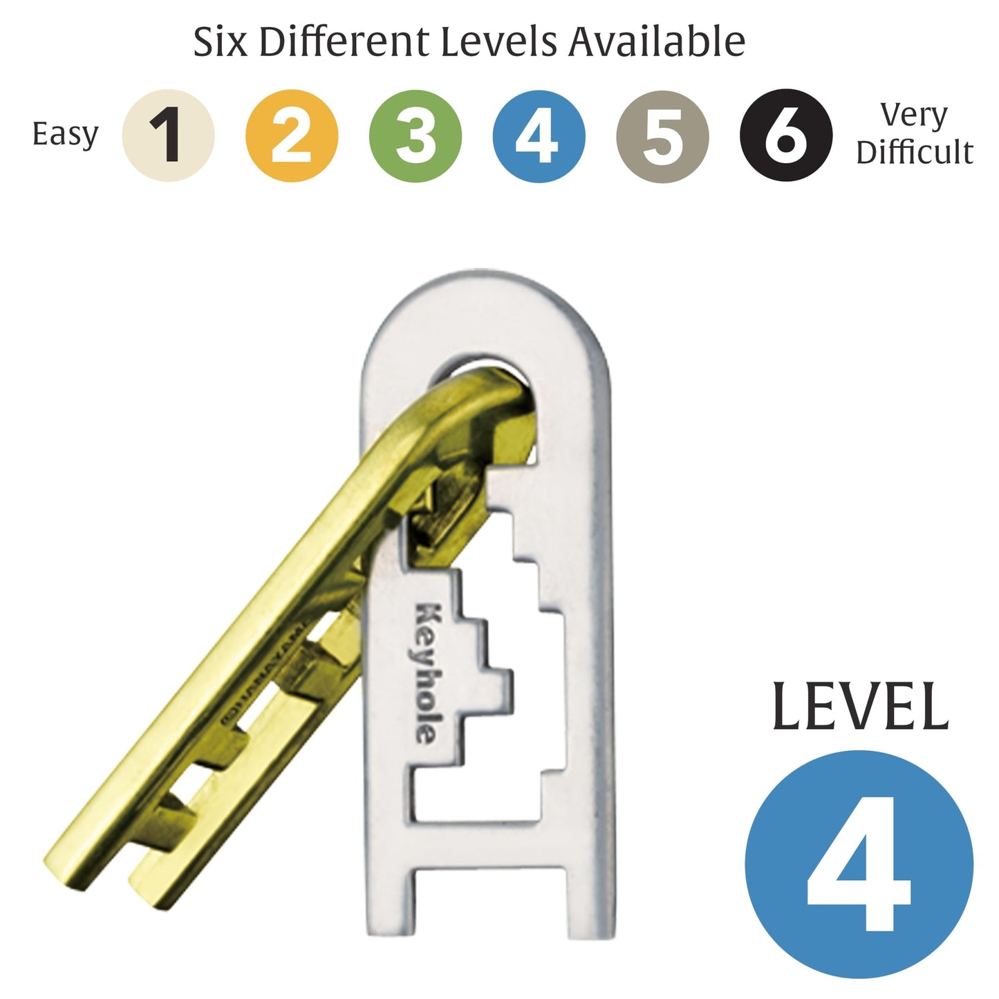 Bepuzzled |Keyhole Hanayama Metal Brainteaser Puzzle Mensa Rated Level 4, For Ages 12 And Up