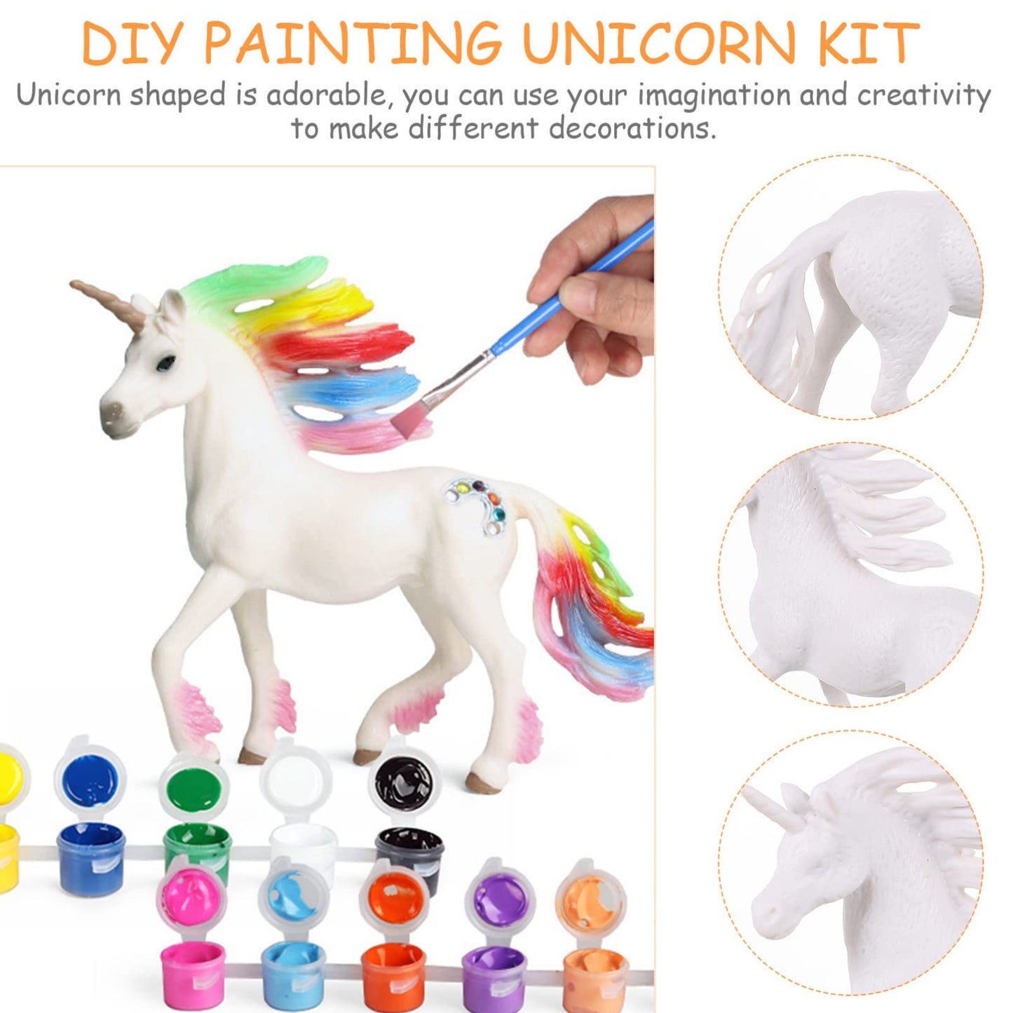 Toddmomy Paint Your Unicorn DIY Painting Kit - Decorate and Draw 3D Toys for Kids - Art and Craft Set