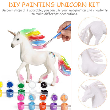 Toddmomy Paint Your Unicorn DIY Painting Kit - Decorate and Draw 3D Toys for Kids - Art and Craft Set