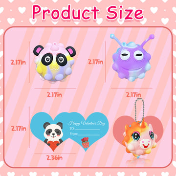 Valentines Day Gifts for Kids,30 Valentines Day Cards for Kids Classroom with 30 Pack Pop Fidget Ball,Party Favors for Kid, Exch