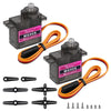 Beffkkip 2PCS MG90S 9g Micro Servo Motor Metal Gear for RC Robot Car Plane Helicopter Mini Servos for Arduino Project