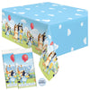 Unique Bluey Birthday Party Supplies - Rectangular Plastic Table Covers (Pack of 2) and Sticker