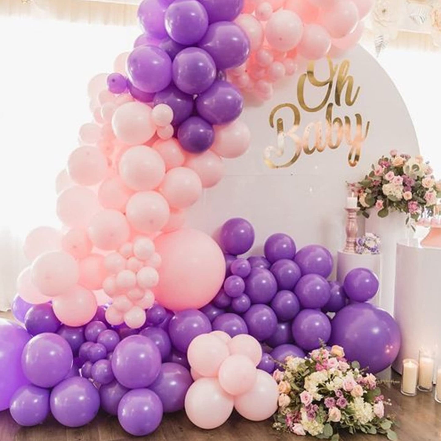 Kawkalsh 200Pcs 5 Inch Purple Balloons, Small Mini Latex Balloons For Party Birthday Baby Shower Anniversary Festival Arch Garla