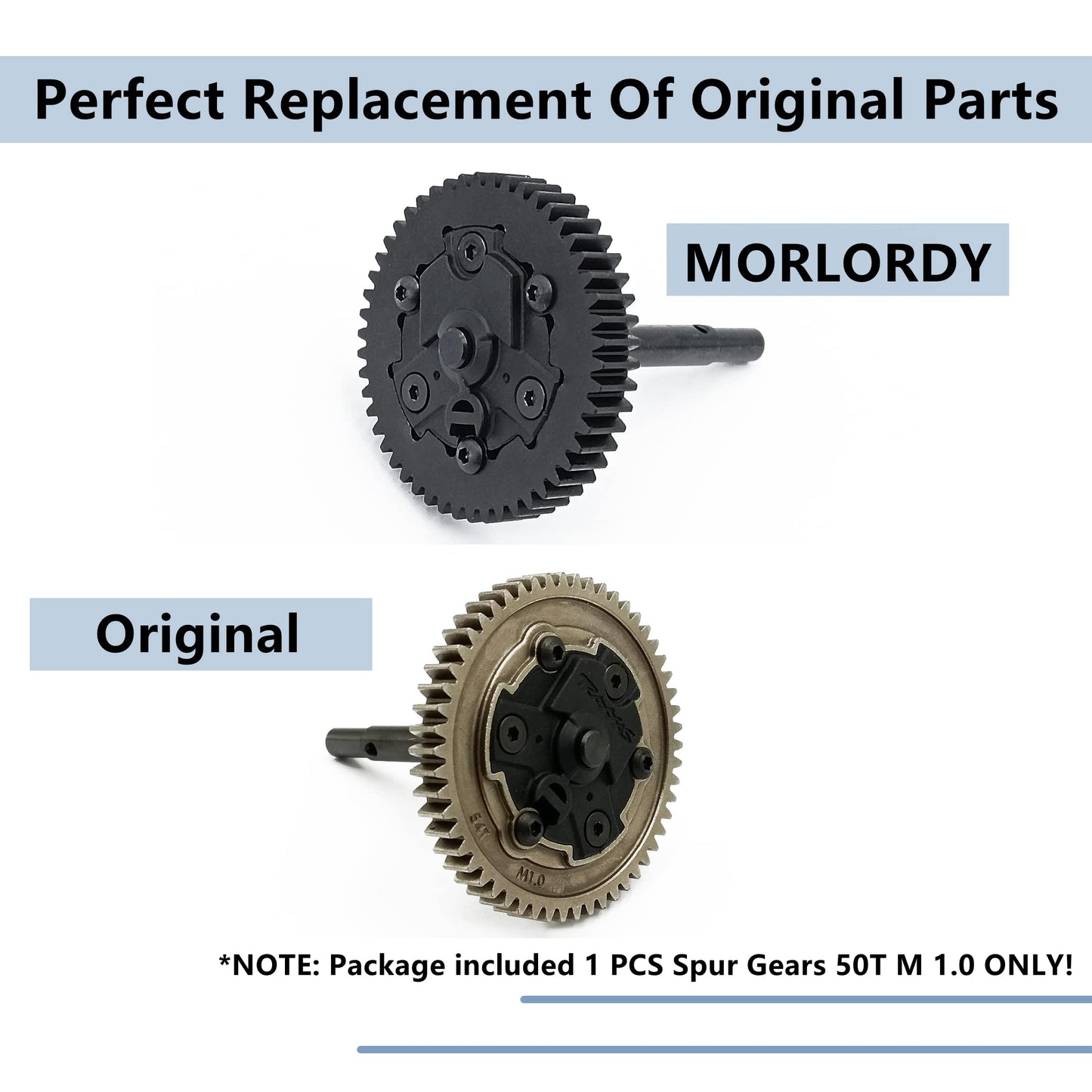MORLORDY RC Steel M1 Main 50T Spur Gears MOD1 Spur Gear for X-Maxx 6S 8S Maxx 4S XO-1 E-Revo 2.0 VXL Brushless Upgrade Gears