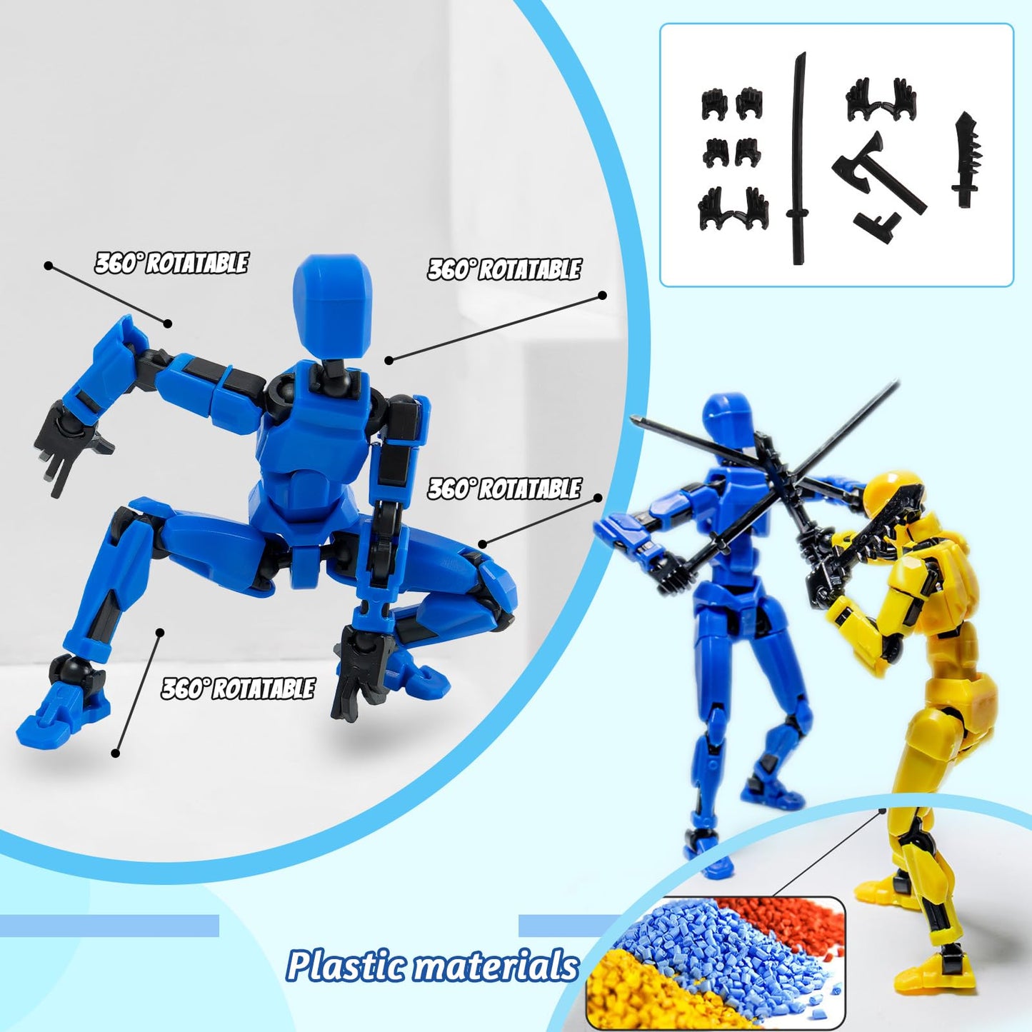 Gmajdar 4Pcs Assembled Titan T13 Action Figures Set - Robot Action Figure Fidget Toys For Boys Lucky Dummy Nova N13 Anime Figure