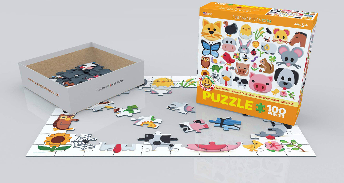 Farm Animals Emojipuzzles 100Pc