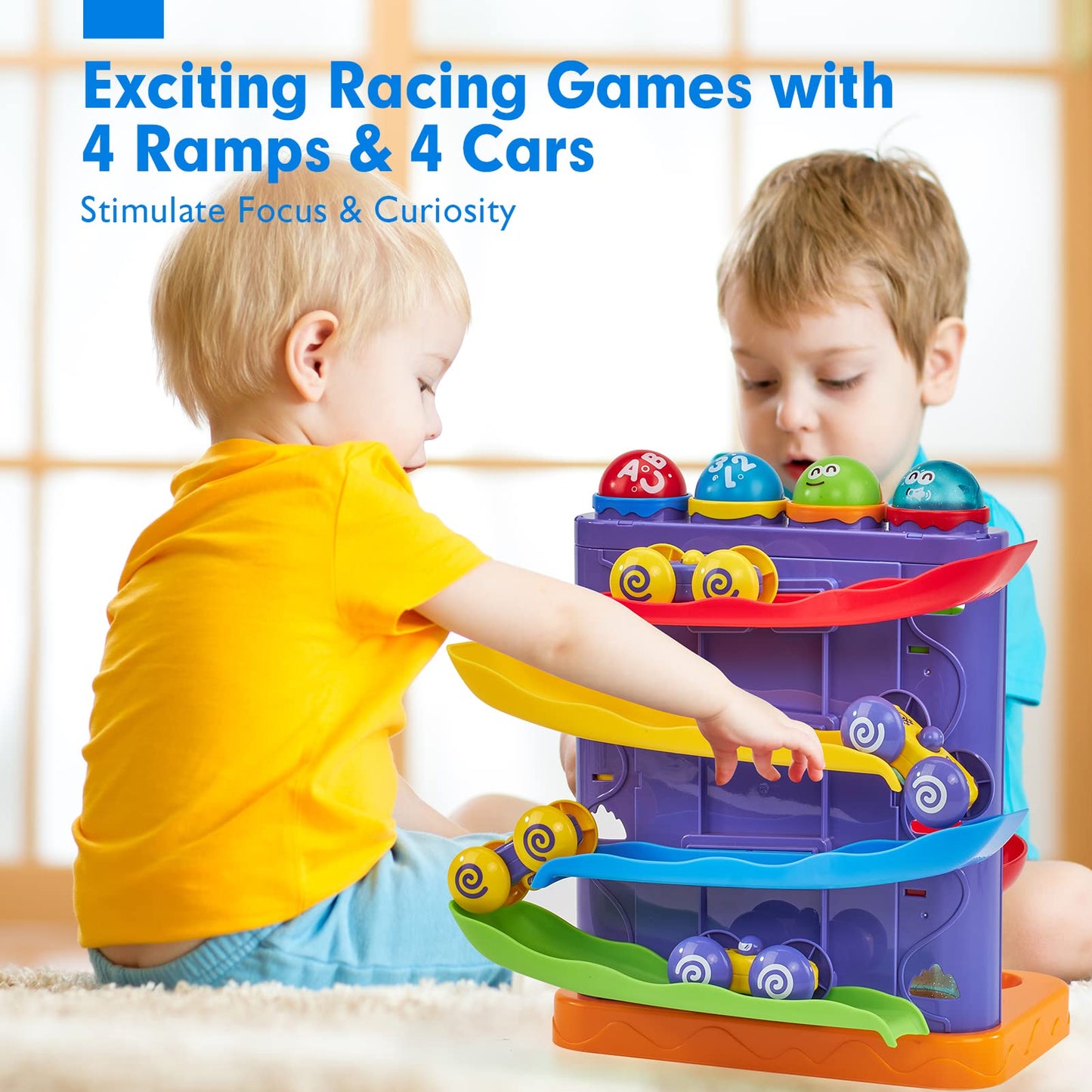 Toddler Toys For 1 Year Old Boy Birthday Gift 2 In 1 Pound Ball Toy & Car Ramp Race Track Learning Active Early Developmental Montessori Toys For 1-Year-Old Birthday Gifts For 1 2 3 Year-Old Boy Girl