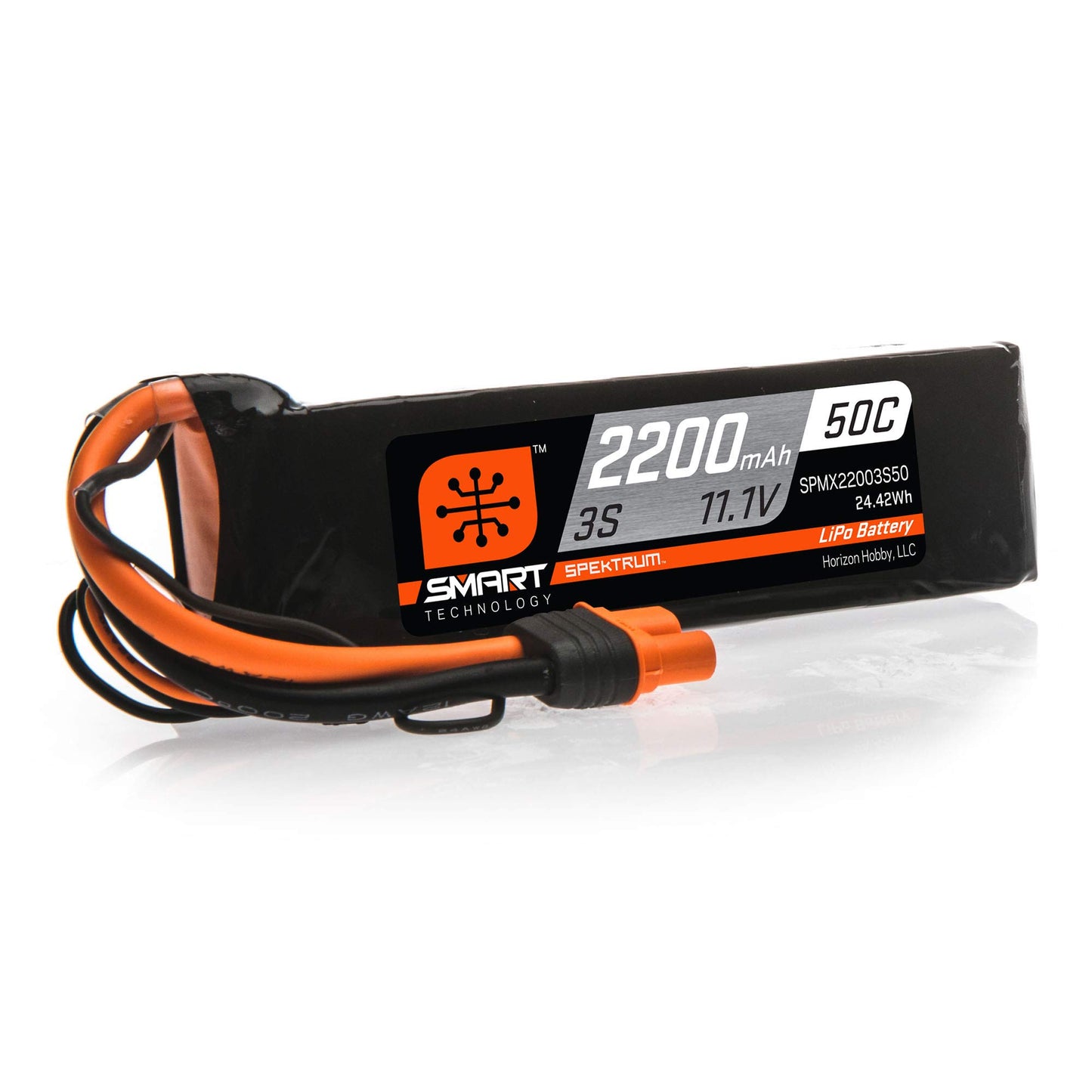 Spektrum 11.1V 2200mAh 3S 50C Smart LiPo Battery: IC3, SPMX22003S50