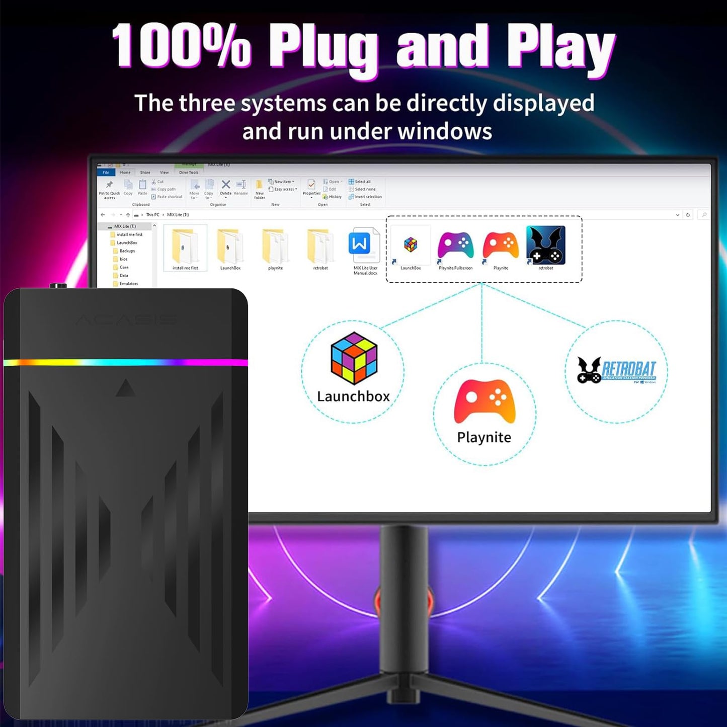 3T Retro Gaming Hard Drive, 17000+ Plug And Play Video Games, Retro Game Console Hdd With 39 Emulator Console, Retrobat/Launchbo
