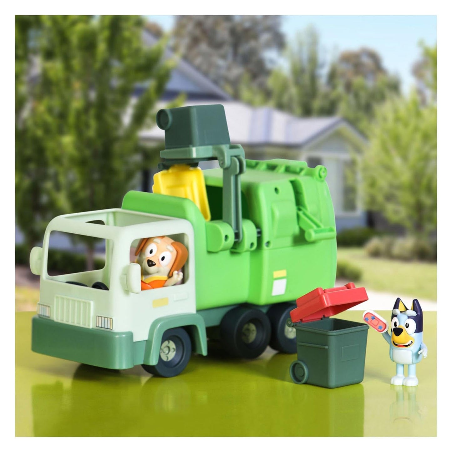 Bluey Garbage Truck Playset with 2.5" Poseable Figures, Multicolor, Model 17170, Made of Durable ABS Material