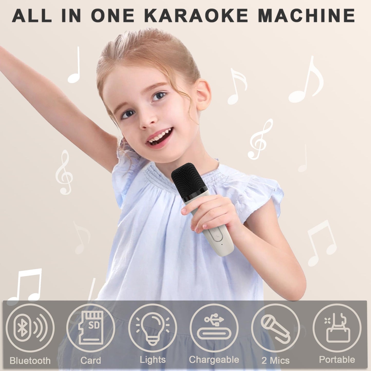 Mini Karaoke Machine For Kids Adults, Kids Gift Toys For 4 5 6 7 8 9 10 11 12+ Year Old Girls Boys Birthday Gifts, Portable Blue