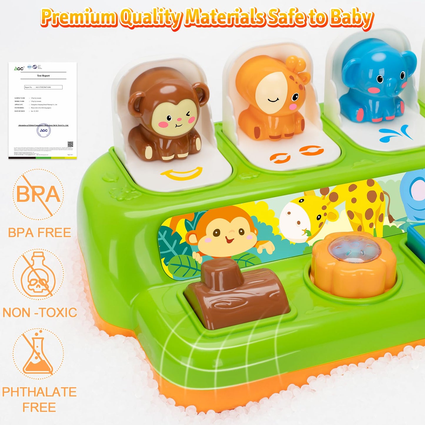 Duchong Interactive Pop Up Toys, Montessori Cause And Effect Toys For 1 Year Old Boy Girl, Early Learning Toys With Music & Ligh
