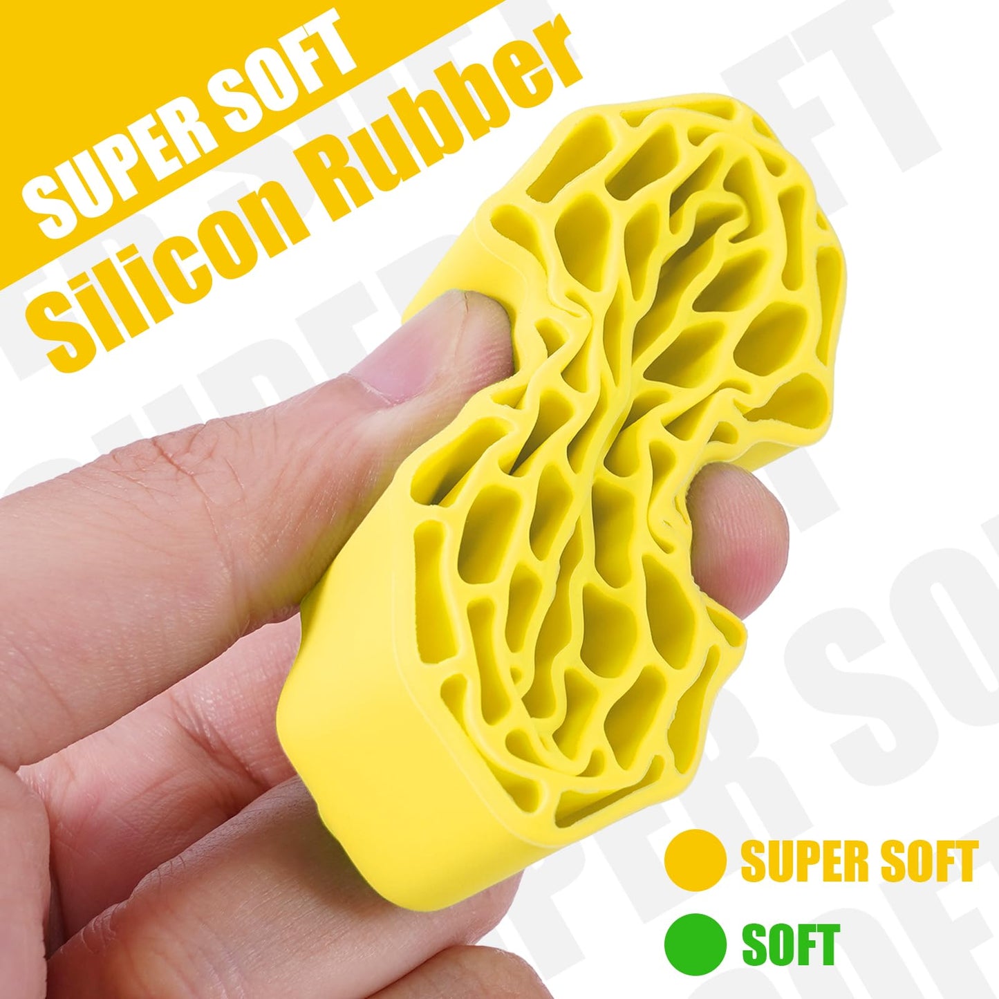 INJORA 1.3 Silicone Rubber Inserts and Swamp Claw Tires for TRX4M SCX24 1/18 1/24 RC Crawler Car Upgrade(Yellow)