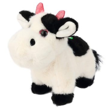 Cuteoy Walking Black Cow Stuffed Animal Speaking Moo Plush Cattle Electric Interactive Animated Plushies Toy For Girls Boys Birthday