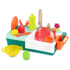 B. toys- Splash-n-Scrub Sink- Pretend Play Color Changing Playset - Toy Kitchen Sink - Faucet & Running Water, Dishes, Play Food
