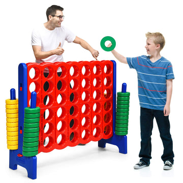 Arlime Giant 4 In A Row Connect Game, 47'' Jumbo 4-To-Score Toy Set W/Quick-Release Lever, Build-In Ring, Jumbo Sized For Kids & Adults, Oversized Floor Activity For Indoor & Outdoor Play