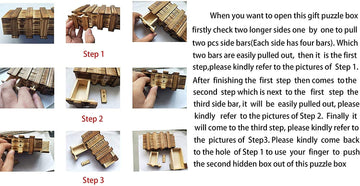 Handmade Classic 3D Brain Teaser Wooden Puzzle Magic Gift Box Game Box With Extra Secure Secret Drawer Iq Toys Shuyue
