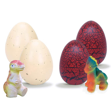 Class Collections Surprise Growing Dragon And Dinosaur Hatch Egg Kids Novelty Toy - Pack Of 4, Red