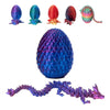 3D Printed Dragon Egg With Dragon Inside, Easter Eggs Articulated Mystery Crystal Dragon, Adults Fidget Toys Fo For Autism/Adhd, Easter Basket Stuffers Desk Toys For Home Office Decor(Purple)