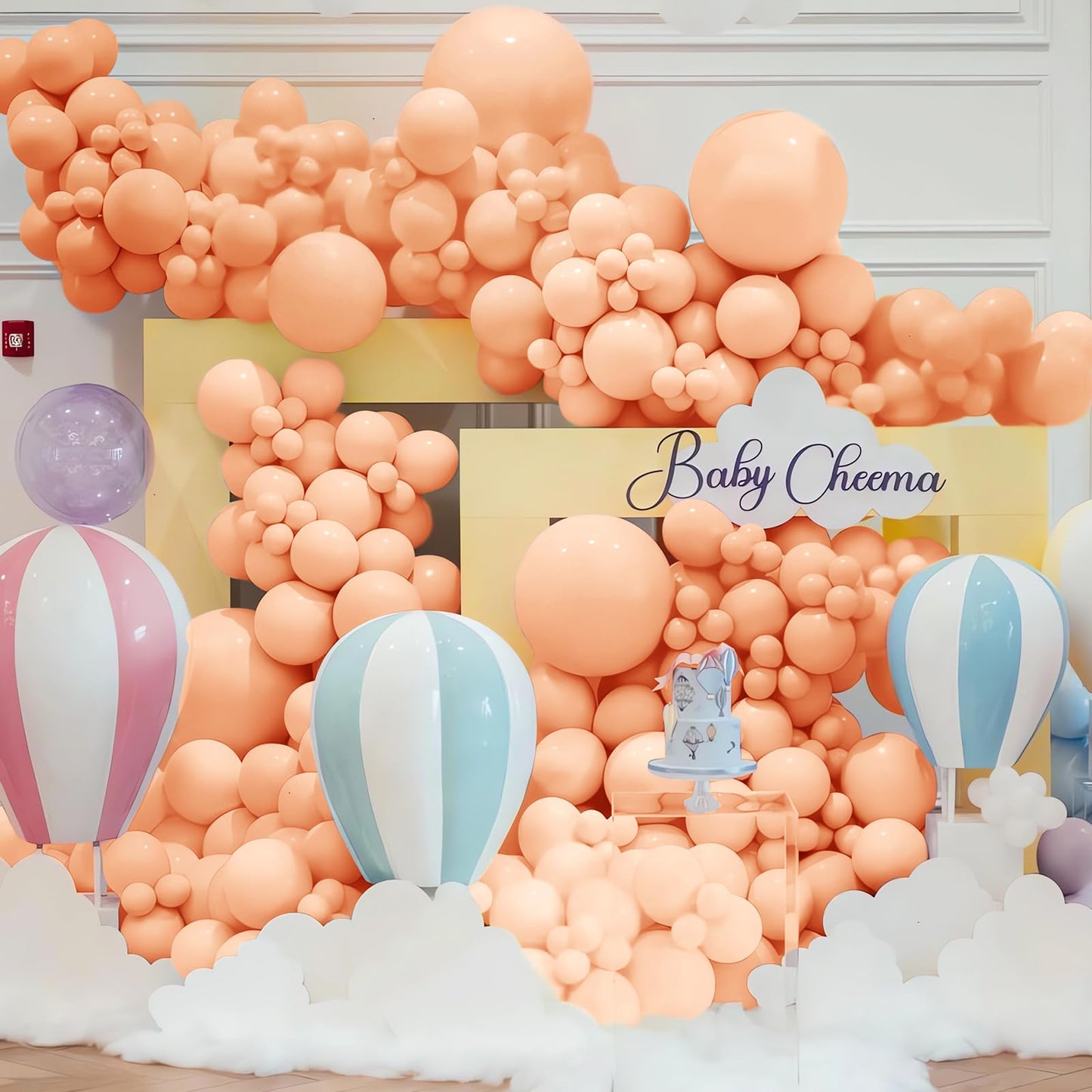 200 Pieces Pastel Orange Balloons Peach Balloons Garland Arch Kit Light Orange Balloons Different Sizes For Birthday Baby Shower