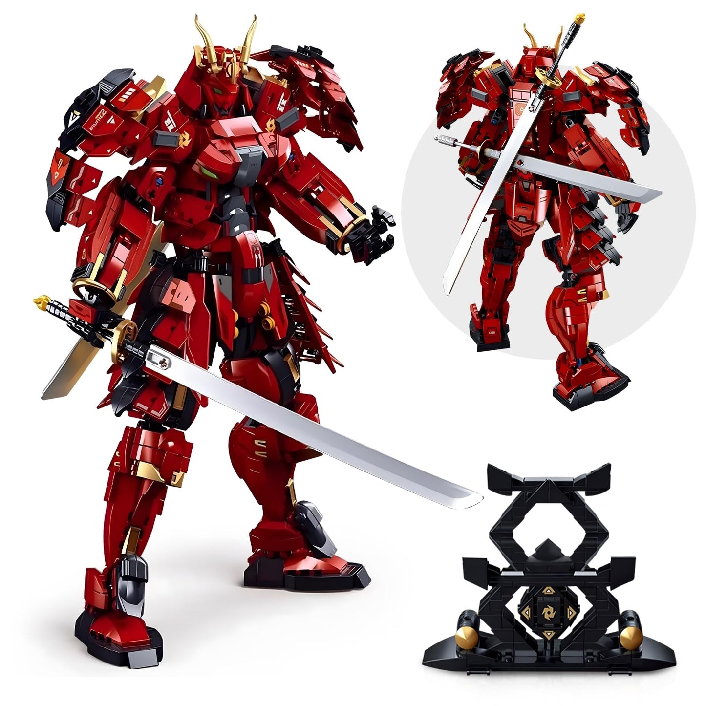 High Godo Samurai Mech Warrior Model Building Sets, Double Swords Robot Building Blocks Toy Set, 923 Pieces Creative Collectible Gift For Adults Man Teens Boys 8+