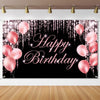 Tevxj Pink Birthday Banner Backdrop - Large Polyester Yard Sign for Indoor/Outdoor Baby Shower Decorations