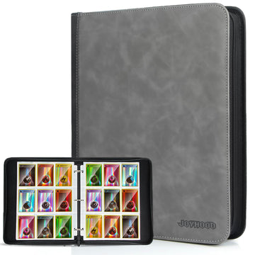 JoyHood Card Binder for Trading Card Card Collection Binder with 9 Pocket - Hold Up to 900 Cards Card Album Holder compatible with TCG/PM/MTG/OPCG/YGO Card (Grey 9 Pocket)