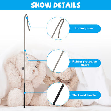 Skylety 2 Pcs Puppet Rods Puppet Stick Arm Control Rod Metal Hand Stick Rubber Protective Sleeve Marionette Rods for Ventriloqui