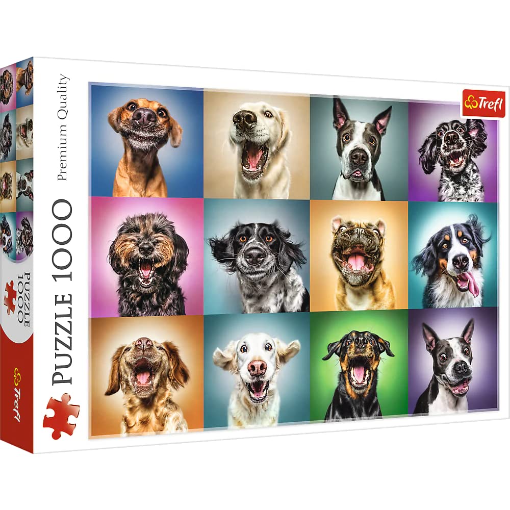 Trefl Funny Dog Portraits 1000 Piece Jigsaw Puzzle Red 27'X19' Print, Diy Puzzle, Creative Fun, Classic Puzzle For Adults And Children From 12 Years Old