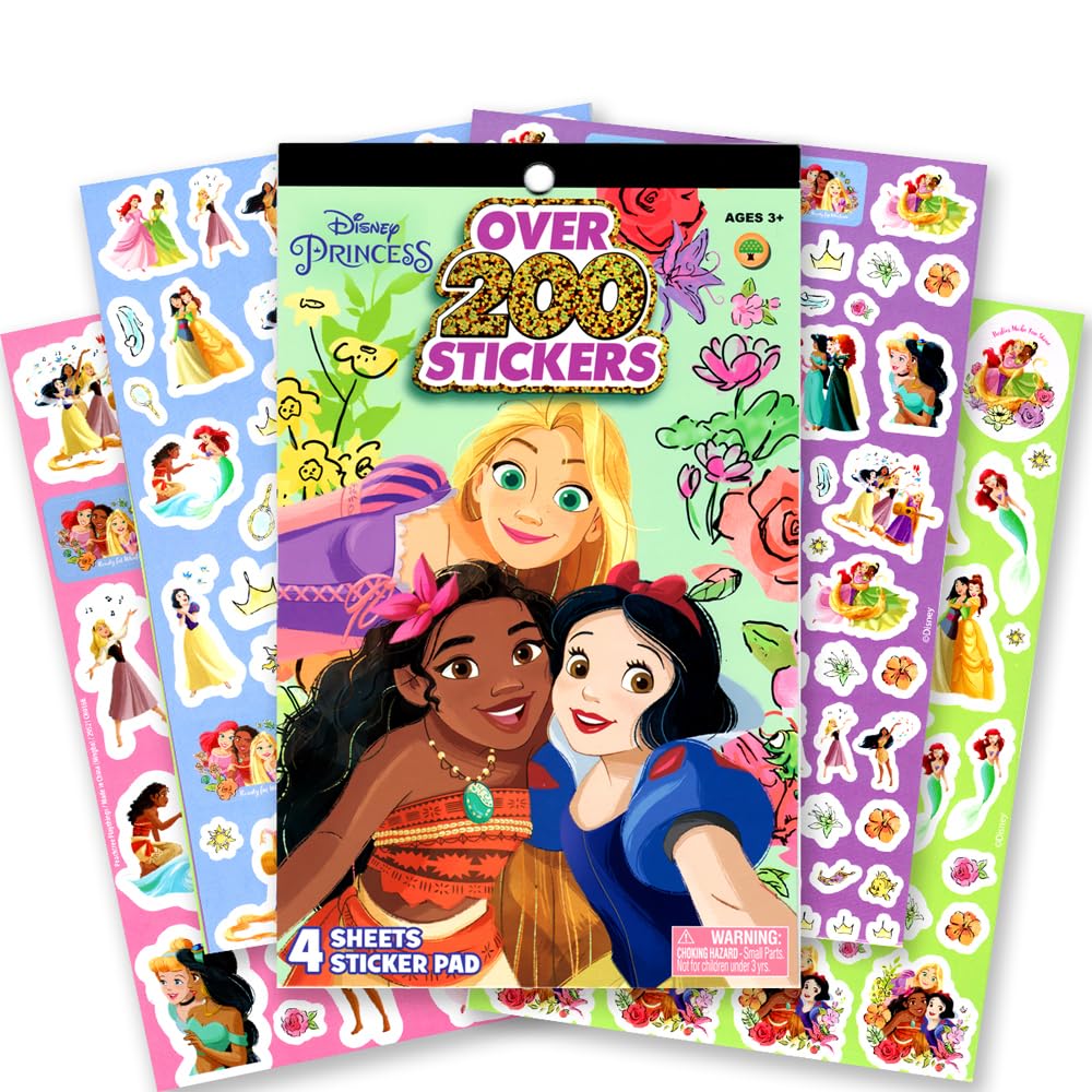 Disney Princess Coloring Book and Sticker Activity Set for Kids - Bundle with Princess Books, Princess Imagine Ink, Stickers, an
