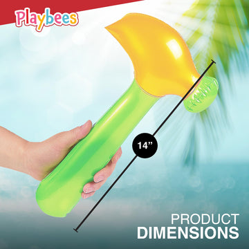 Playbees Multi-Colored Inflatable Hammer - 12 Pack - Assorted Neon Mallets - Perfect For Backdrops, Decor, School Activities, Fe