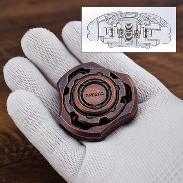 Djuiinostar High-End Fidget Spinner, Unique Dual Bearings Design, Precisely Cnc Machined (Oxidation Treated Copper, Retro Feel), Premium Edc Toy Dfs-04