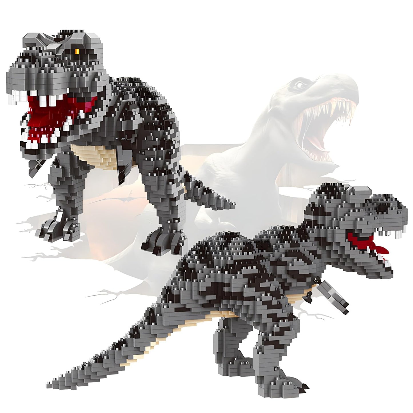 Csnrhg Dinosaur Tyrannosaurus Rex Model Decor Micro Mini Blocks Velociraptor Building Blocks Toy Birthday For Age 6+ Children Ad