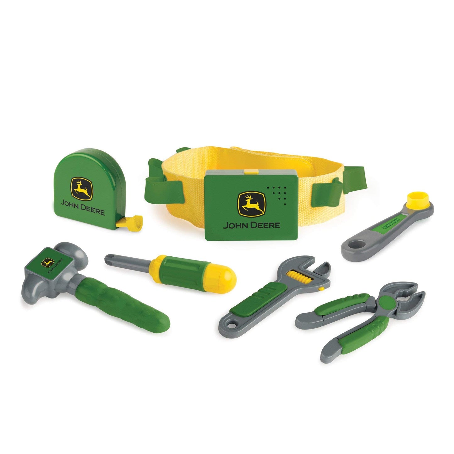 John Deere Deluxe Talking Toolbelt - 7-Piece Tool Set - Interactive Building Toys - Preschool Toys Ages 2 Years and Up - 7 Count