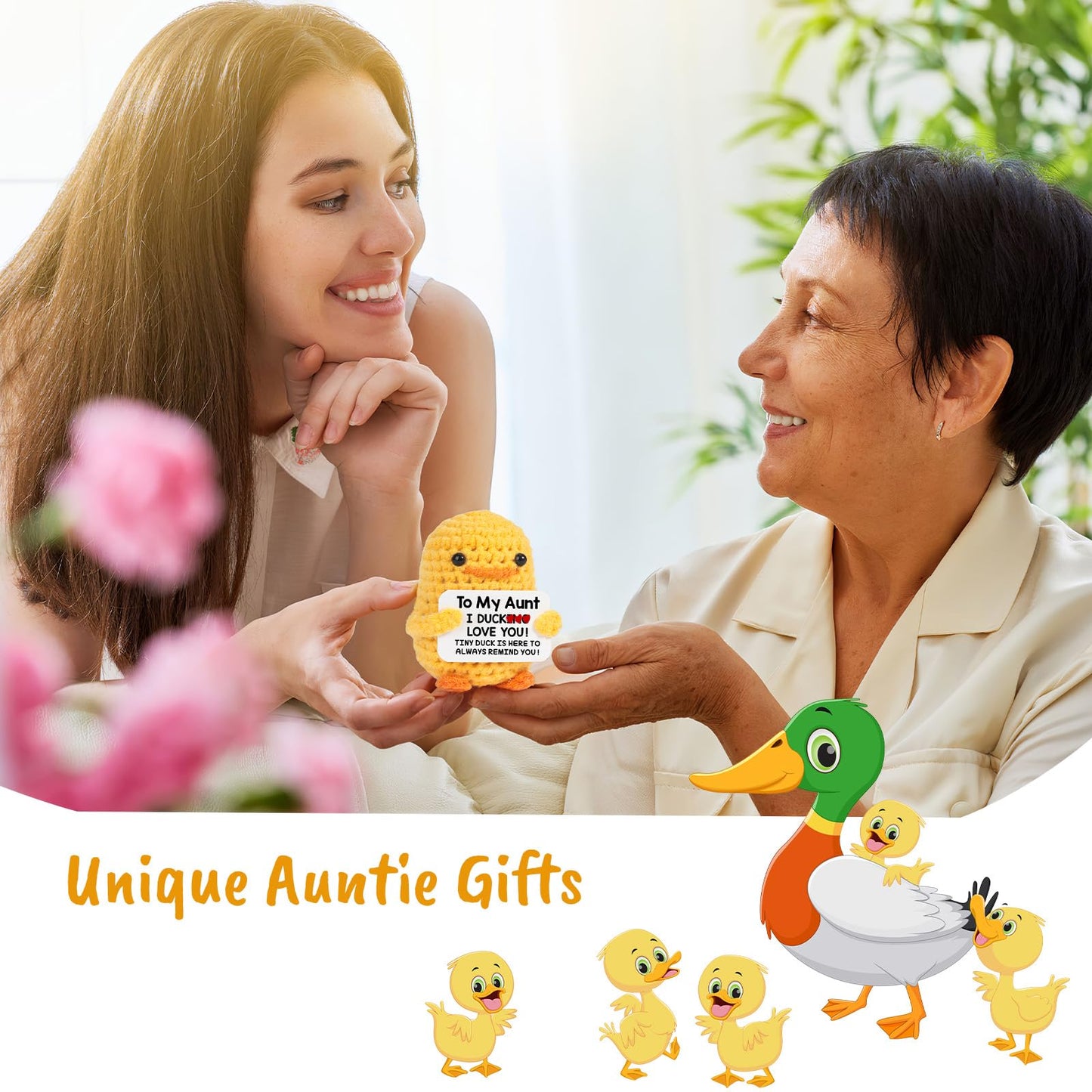 Mbl Funny Birthday Gifts For Aunt - To My Aunt, Handmade Crochet Small Cute Duck Doll For Aunt Auntie Birthday Mothers Day Chris