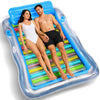 Inflatable Tanning Pool Lounger Float Adults, Baiai Large Pool Floaties Rafts For Adults With Headrest Drink Holder Sun Tanning