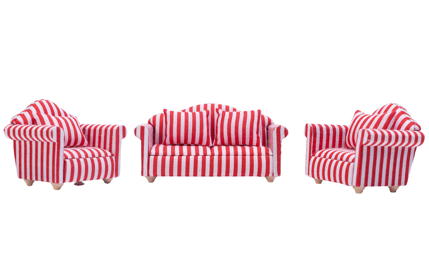 Fateanuki 1 12 Scale Doll House Furnitures 3Pc Sofa Miniature Dollhouse Toy Parlor Bedroom Decoration Accessories(Blue-White Flo