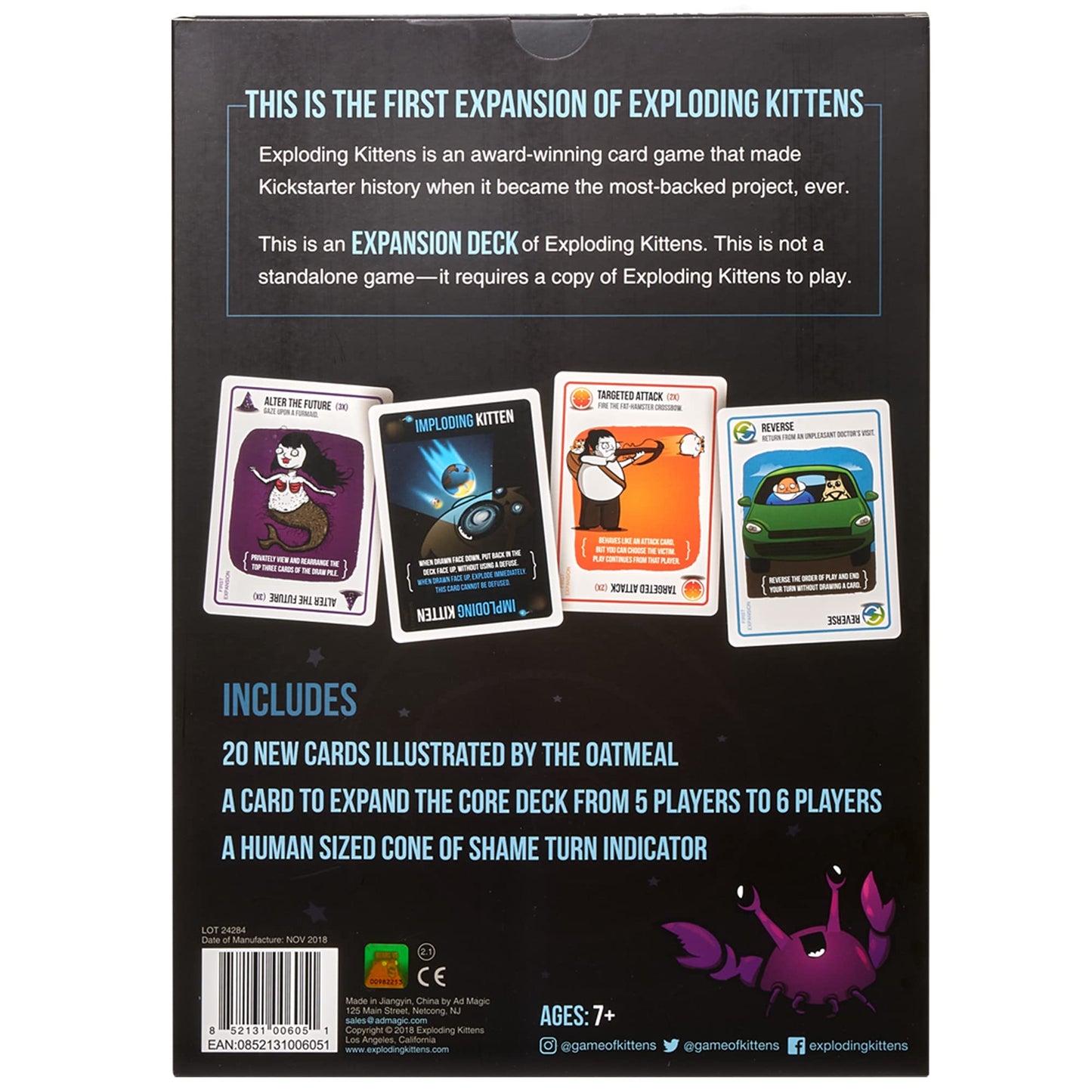 Imploding Kittens Expansion Pack By Exploding Kittens, Original Game Required - 2-5 Players - Ages 7+ - 15 Minutes To Play - Ideal For Party, Family Game Night, Fun For Kids And Adults
