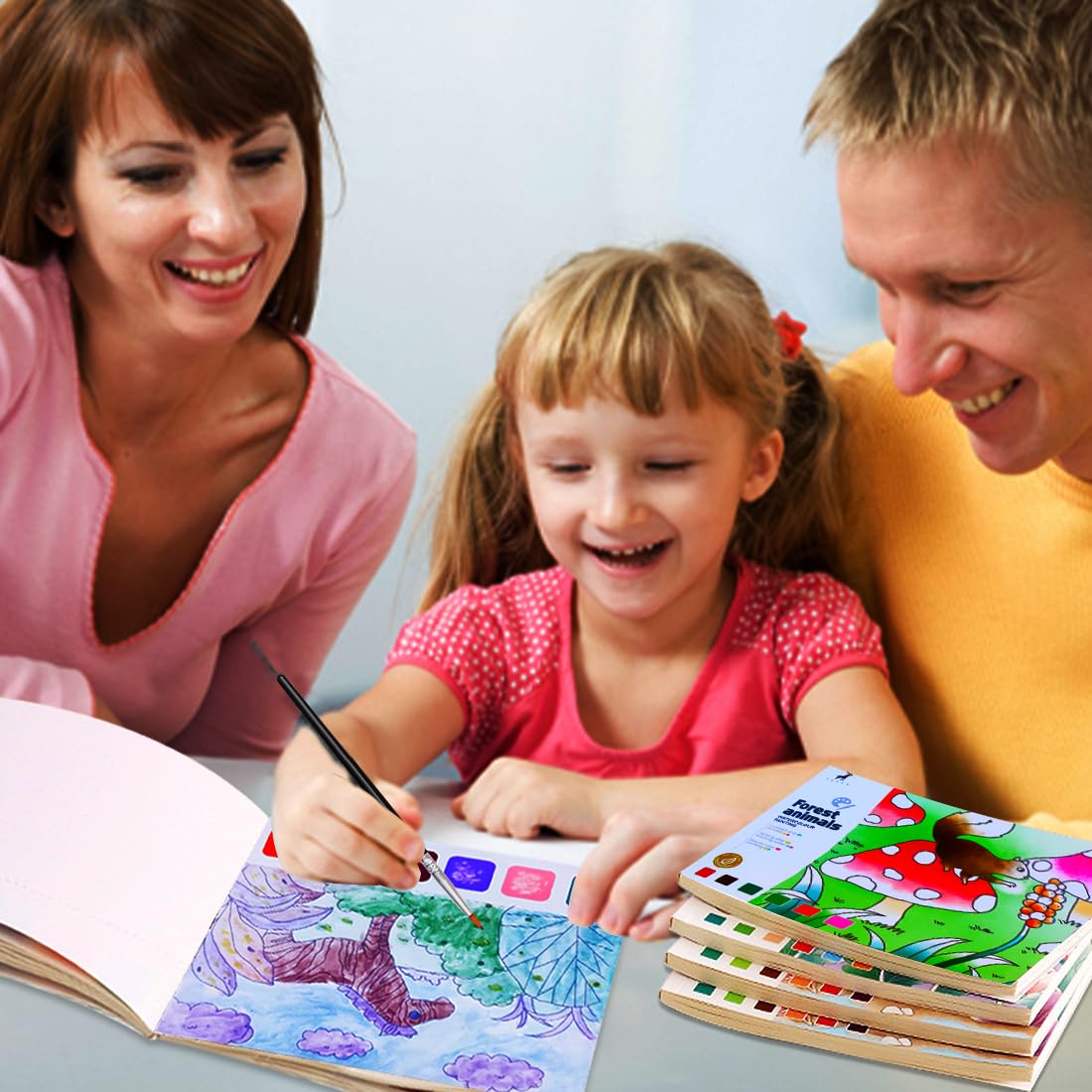 Yxotjhs Paint With Water Books, Watercolor Coloring Books For Kids Ages 4-8, Mess Free Water Painting Book For Toddlers 2-4, Art