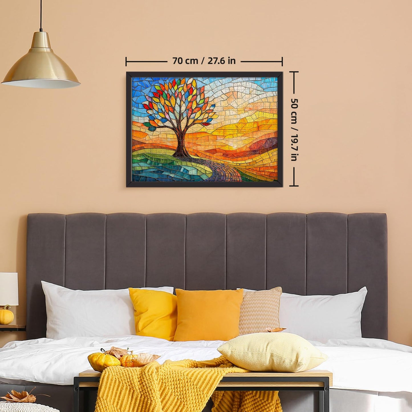 Colorful Stained Glass Tree of Life Puzzle - 1000 Pieces Jigsaw Puzzle for Adults - Challenging and Unique (19.7x27.6 in)
