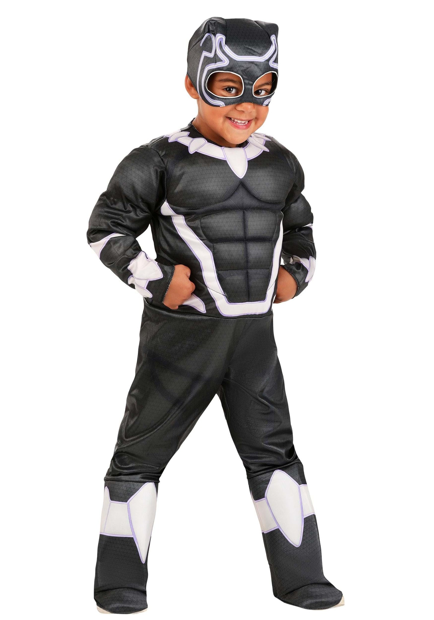 Marvel Black Panther Official Toddler Halloween Costume - enhanced Quality Padded Jumpsuit and Fabric Mask (3T-4T)