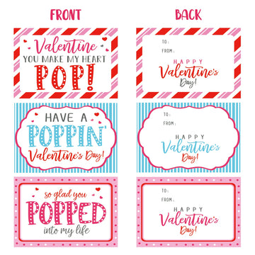 Valentines Day Cards For Kids - Valentines Day Gifts For Kids - 24 Mini Heart Pop Fidget Toys Bulk - Valentine Exchange Cards For Classroom School Party Favors Toddlers Girls Boys Age 3 Year And Up