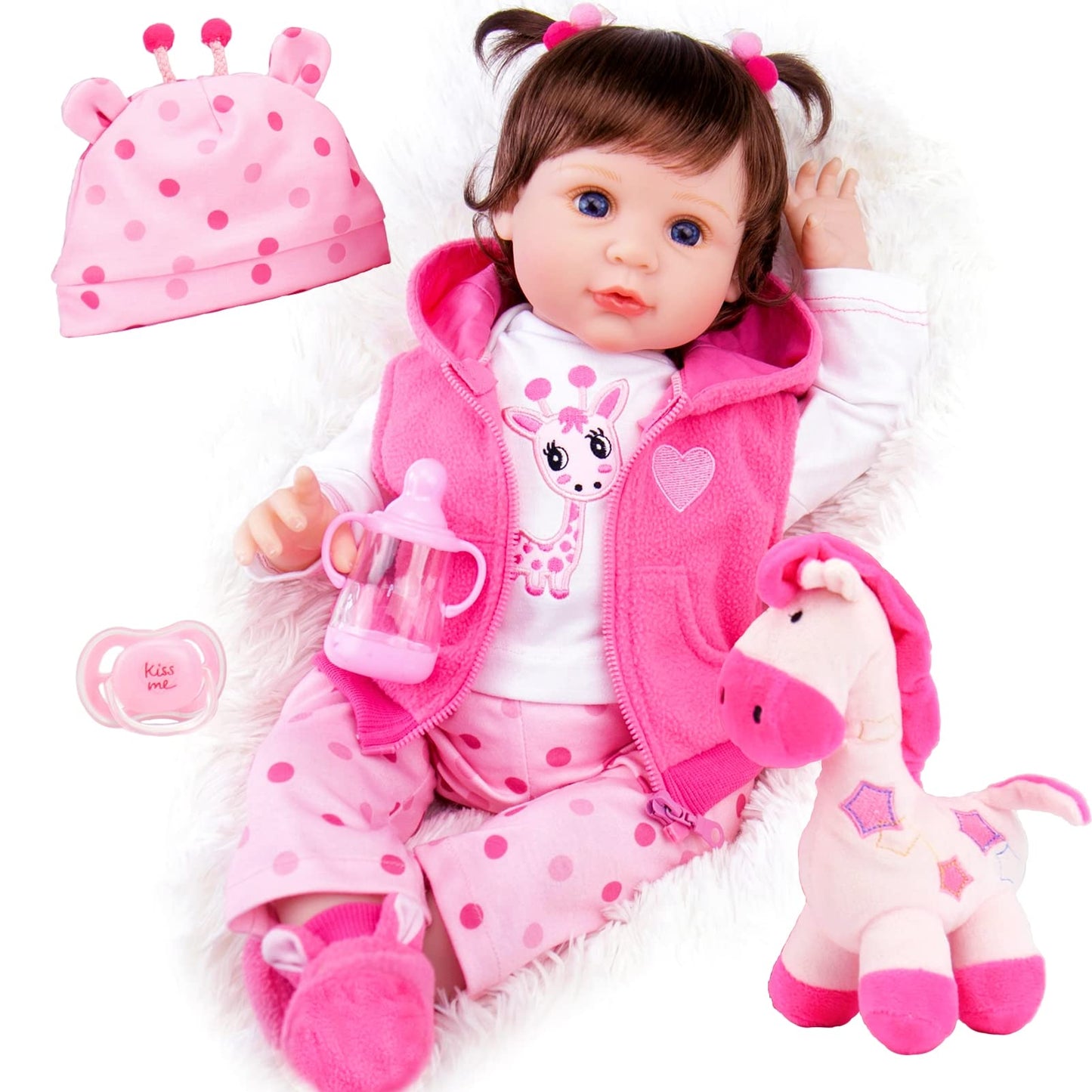 Milidool Reborn Baby Dolls, Realistic Newborn Dolls, 22 Inch Lifelike Weighted Soft Body Baby Doll