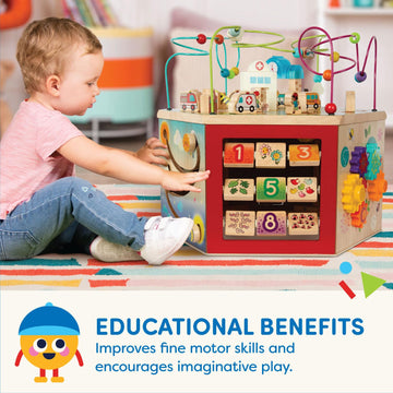 Battat – Wooden Activity Cube – City-Themed Activity Center – Educational Toys- Wooden Toys For Toddlers And Kids- 1 Year +