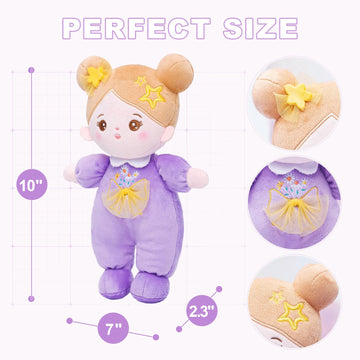 Ouozzz Soft Baby Doll For Girls - My First Baby Doll Birthday Gifts For Girls Plush Rag Dolls Daisy Purple Dress Toy For Toddlers Kids Infants 10'