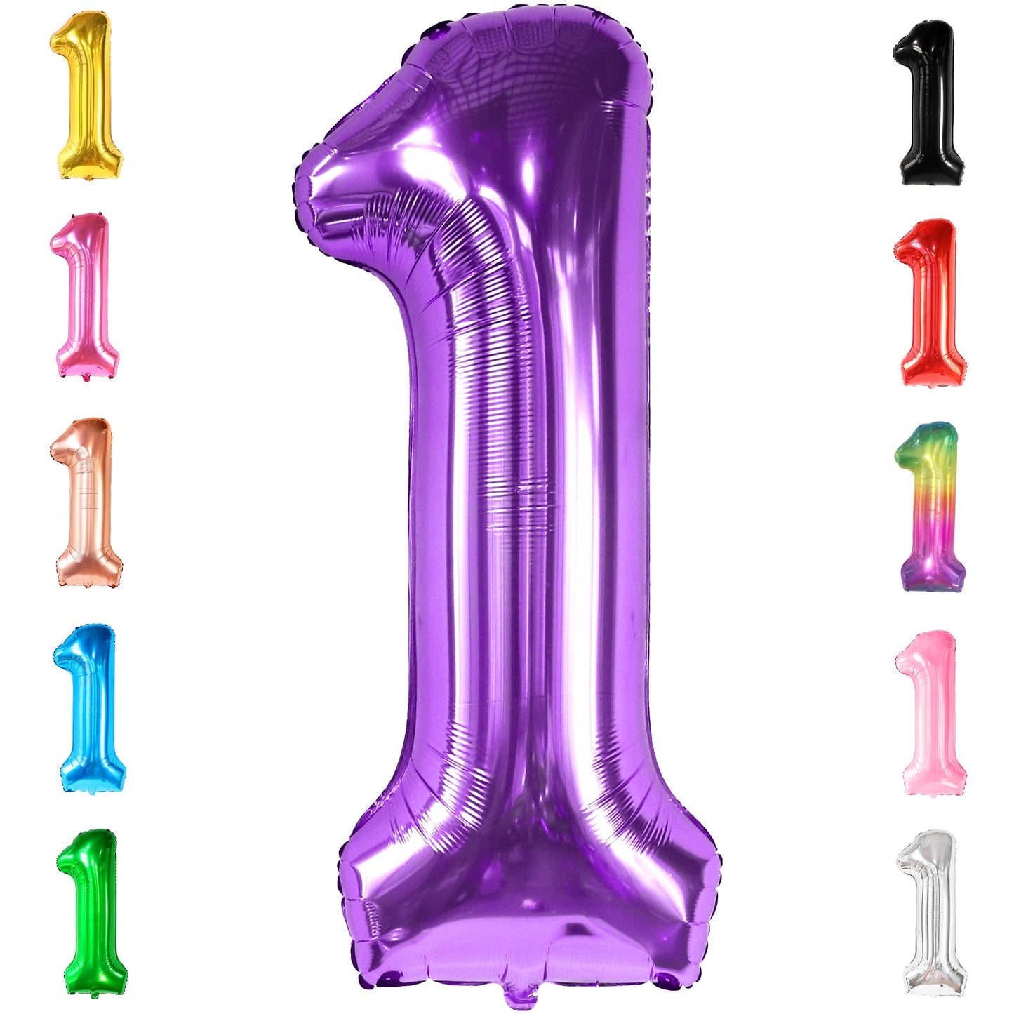 Katchon, Giant Purple 1 Balloon For First Birthday - 40 Inch, Helium Supported | Purple Number 1 Balloon, Purple 1St Birthday Decorations | Purple Number One Balloon, 1St Birthday Decorations Girl
