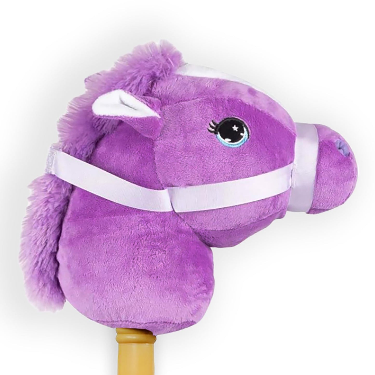 Ponyland: Music Stick Animal - Purple & White Horse - Music Button, Sturdy Two-Piece Stick W/Colorful Soft Plush Animal Head, Toy, Kids Ages 3+