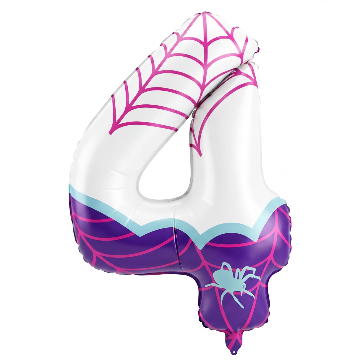 Charnoel Spider Number 4 Balloons 40 Inch Purple Spider Theme Birthday Party Decorations Large Foil Balloons for Girls Boys 4th